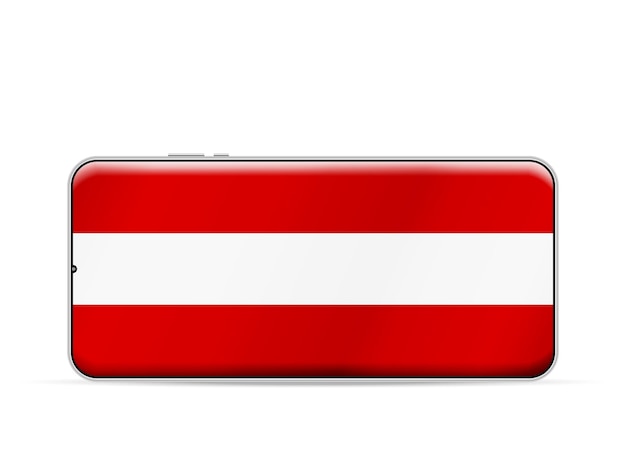 Bandiera dell'austria sullo schermo dello smartphone