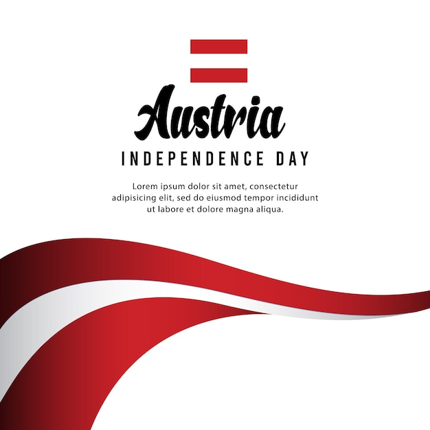 Австрийский флаг государственный фон поздравительная открытка день национальной независимости австрийской республики векторная иллюстрация флага