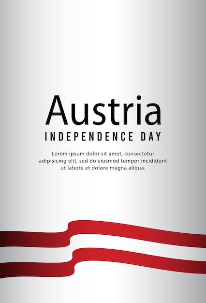 Вектор Австрийский флаг государственный фон поздравительная открытка день национальной независимости австрийской республики векторная иллюстрация флага