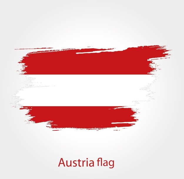 Vector austria flag with watercolor brush