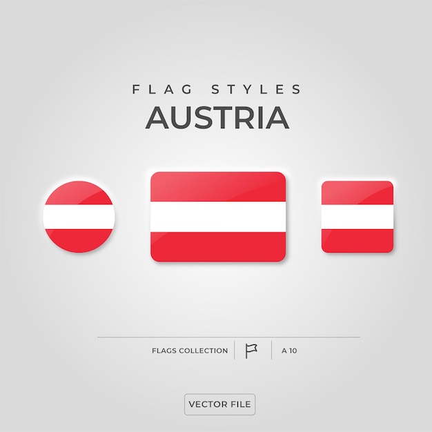 Vector austria flags of the world differents styles