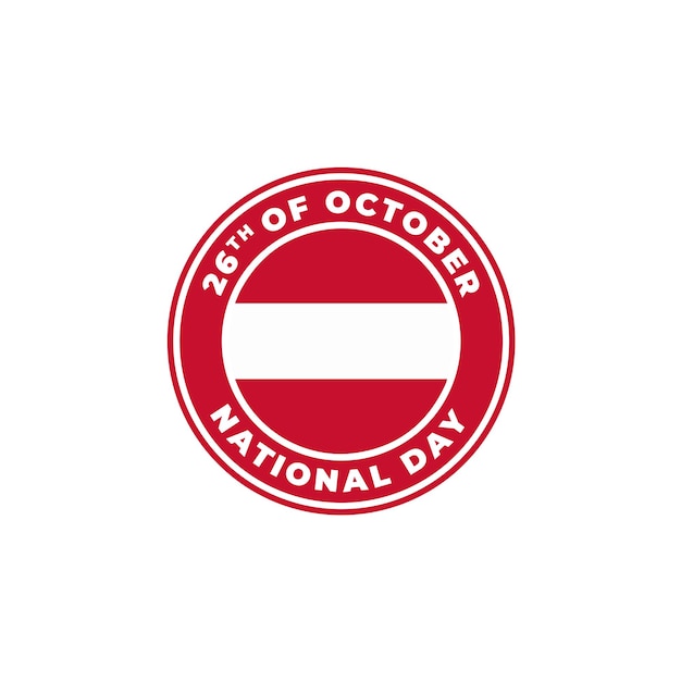 Austria National Day Circle Flag Logo Icon Vector Illustration