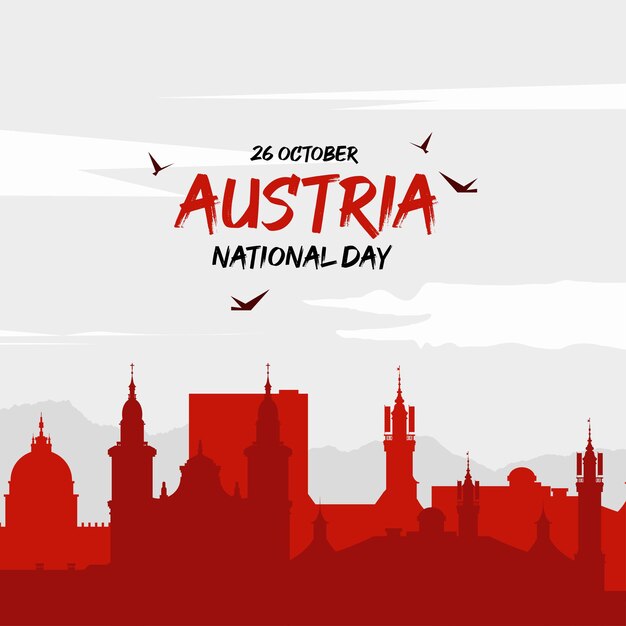 Austria national day city illustration