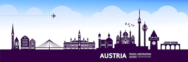 Austria travel destination vector illustration.