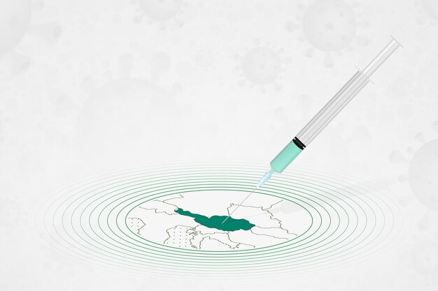 Austria vaccination concept vaccine injection in map of Austria