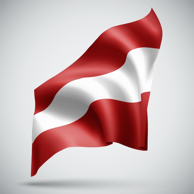Vector austria, vector 3d flag isolated on white background