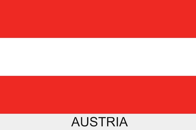 Vettore bandiera austriaca. isolata bandiera dell'austria.