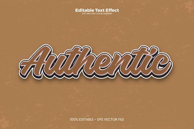 Authentic editable text effect in modern trend style