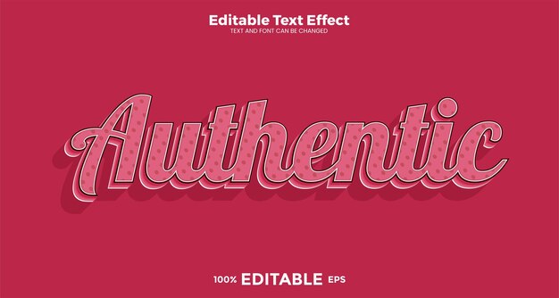 Authentic editable text effect in modern trend style