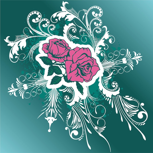 Authentic floral ornament vector design