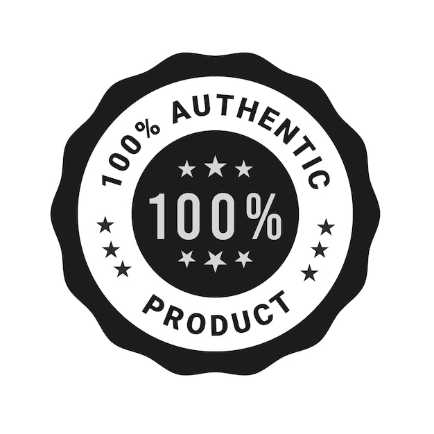 Authentic product label 100 percent Authentic product vector logo badges