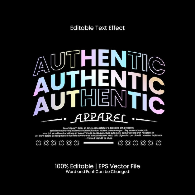 Authentic rainbow t-shirt design street wear style text effect editable