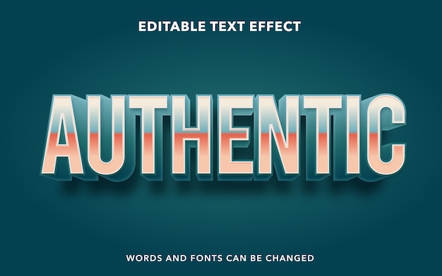 authentic text editable text effect style