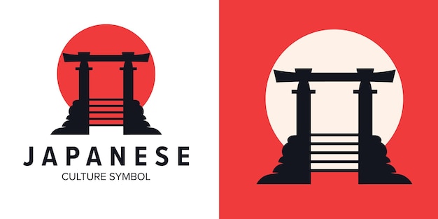 Authentic Torii Logo Design Japanese Cultural Symbol in Vector Illustration