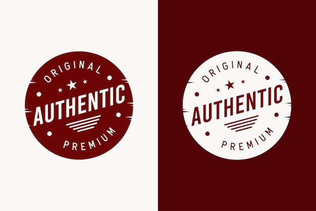 Authentiek badge label ontwerpconcept