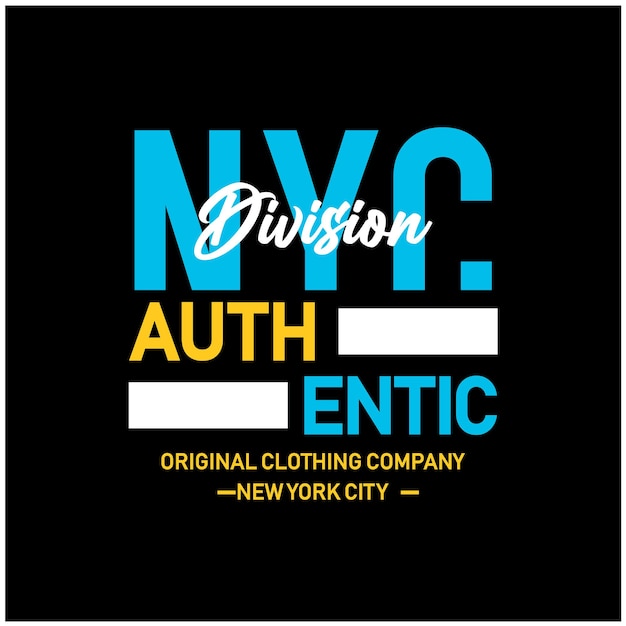 Authentieke New York City Division-afbeeldingen voor typografie Premium Vector