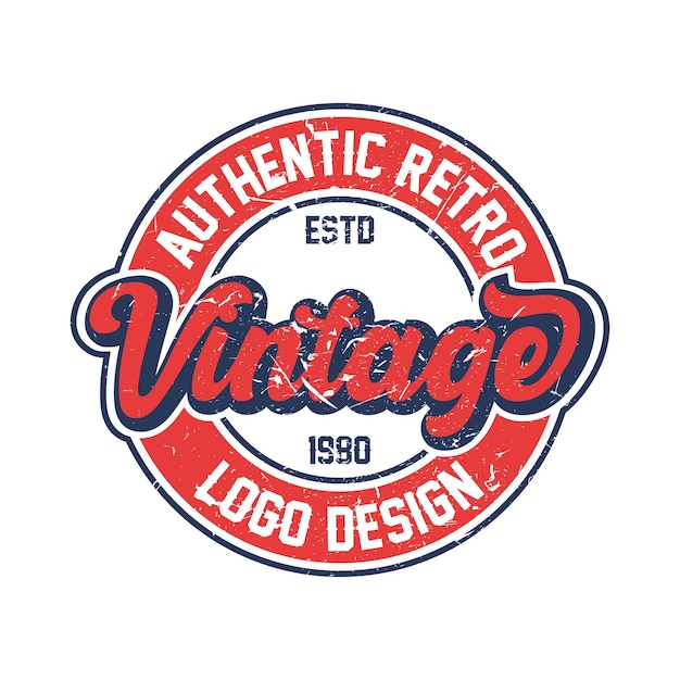 Vector authentieke typografie rustiek retro vintage badge logo-ontwerpstijlsjabloon