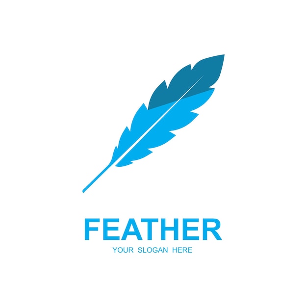 author's feather logo vector icon illustration design logo for writer author and brand company