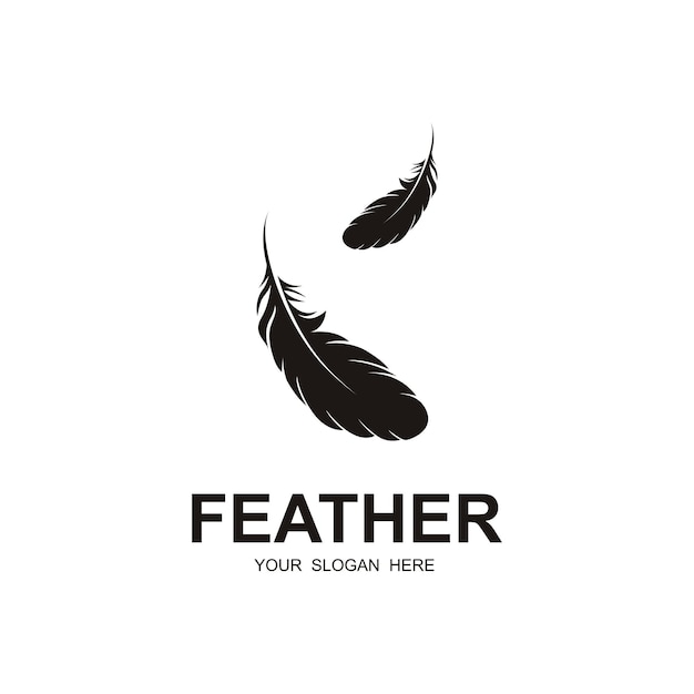 author's feather logo vector icon illustration design logo for writer author and brand company