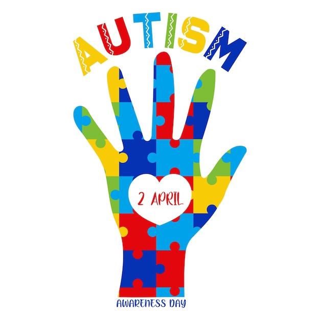 Vettore autismo 2 aprile awareness day t-shirt design tipografia illustrazione vettoriale