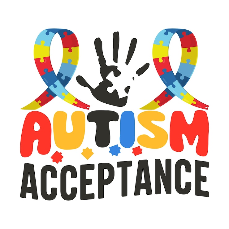 Vector autism acceptance logo tshirt design