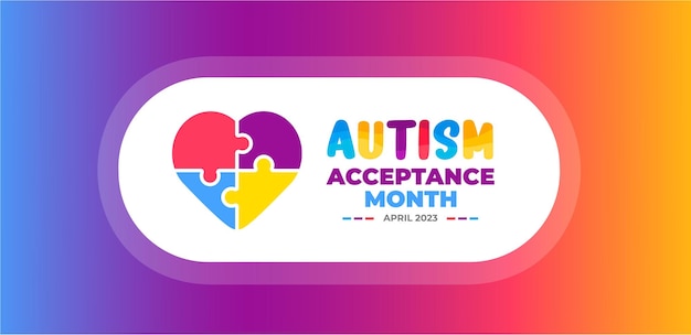 Autism Acceptance Month background for banner design template celebrate in april