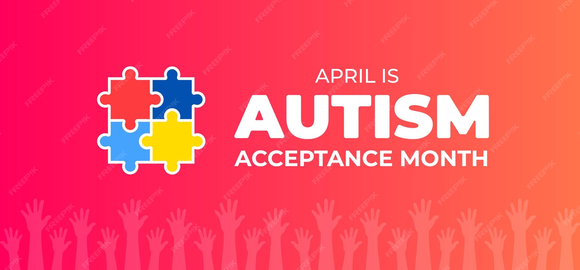 Premium Vector | Autism acceptance month background for banner design