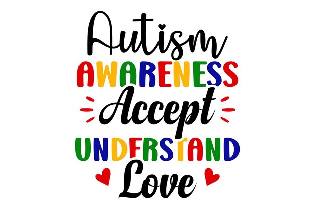 Vector autism awareness accept understand love