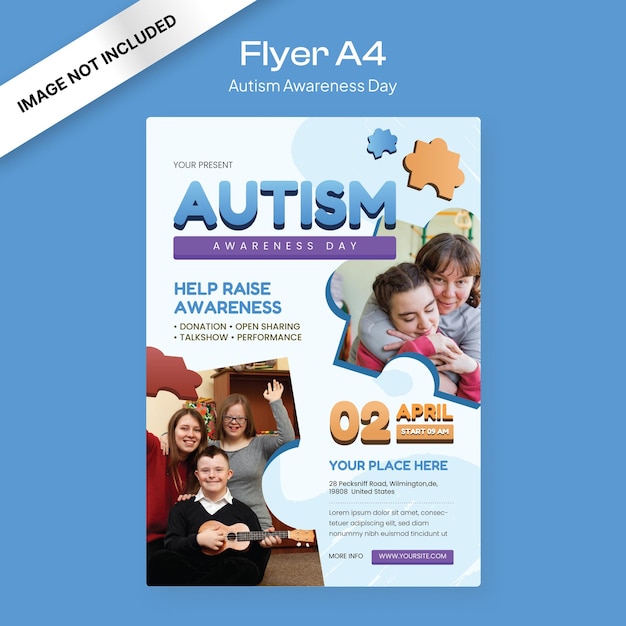 Autism Awareness Day Flyer Blue