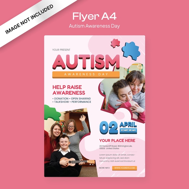 Autism Awareness Day Flyer Red