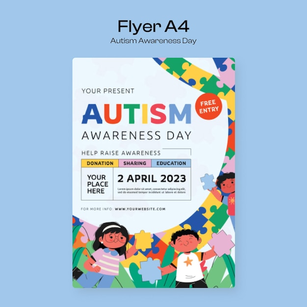 Autism Awareness Day Flyer Template