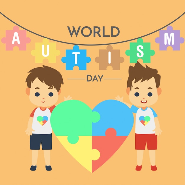 Vector autism awareness day illustration