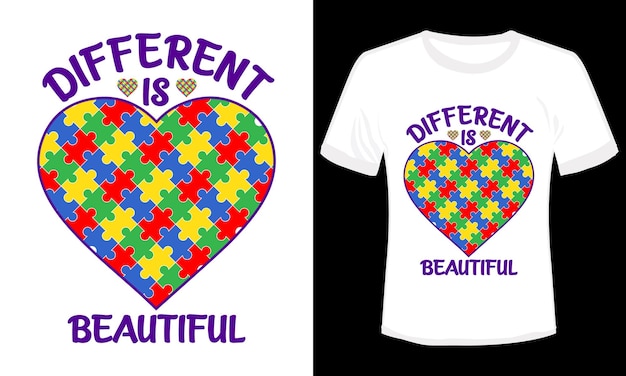 Векторная иллюстрация дизайна футболки ко Дню осведомленности об аутизме