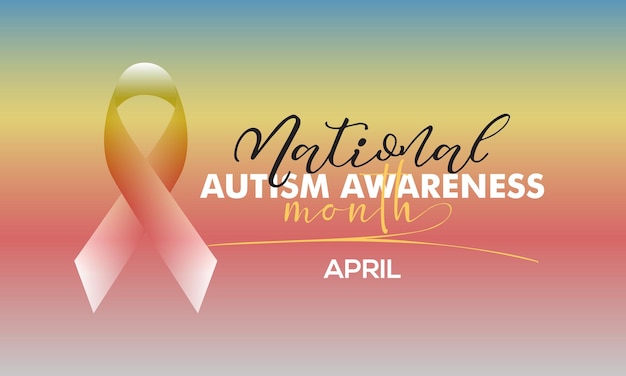 Autism Awareness Month Autism Society vector template for banner card poster background