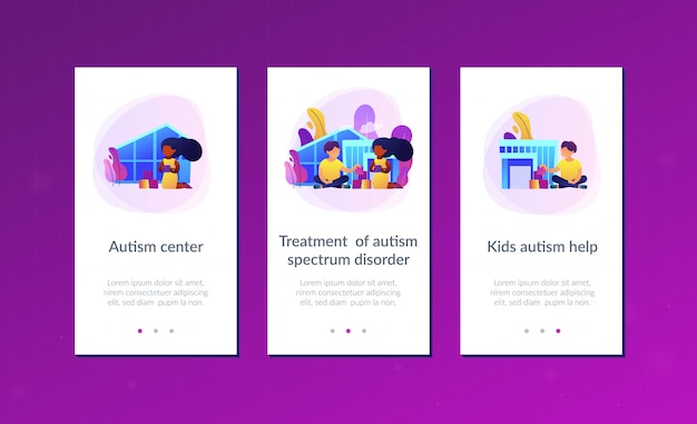 Autism center app interface template