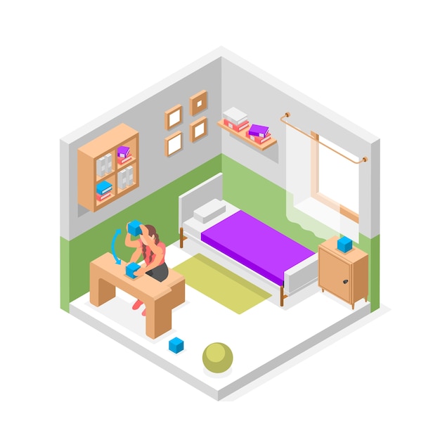 Autism composition in isometric view