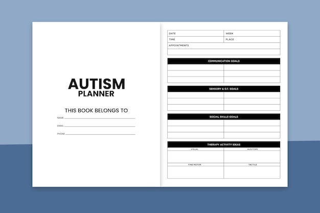 Vector autism planner kdp interior