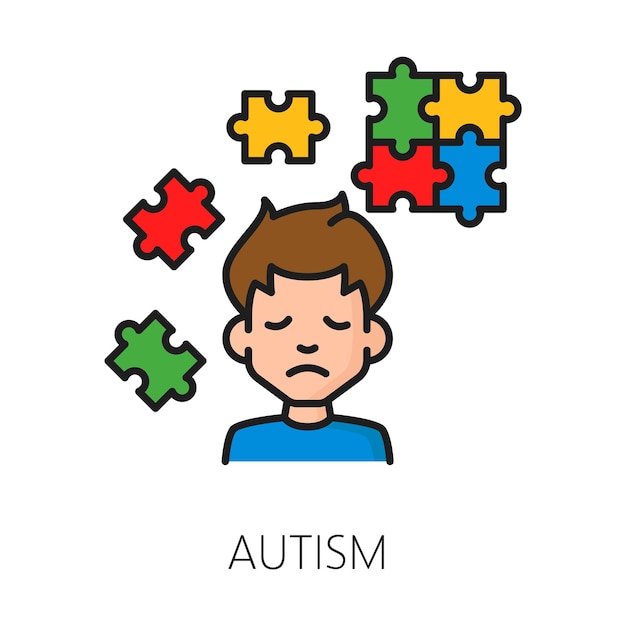 Vector autism psychological disorder mental problem icon