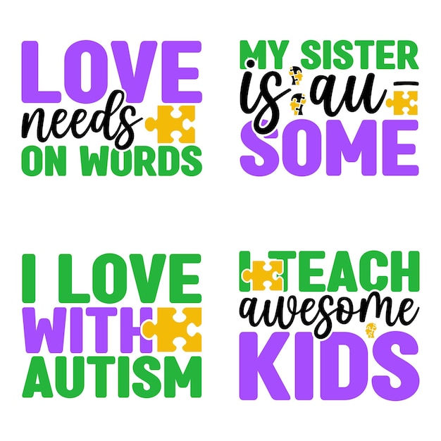 Vector autism svg design bundle and digital download