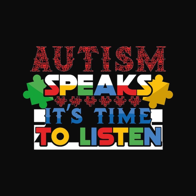 Vector autism t-shirt design