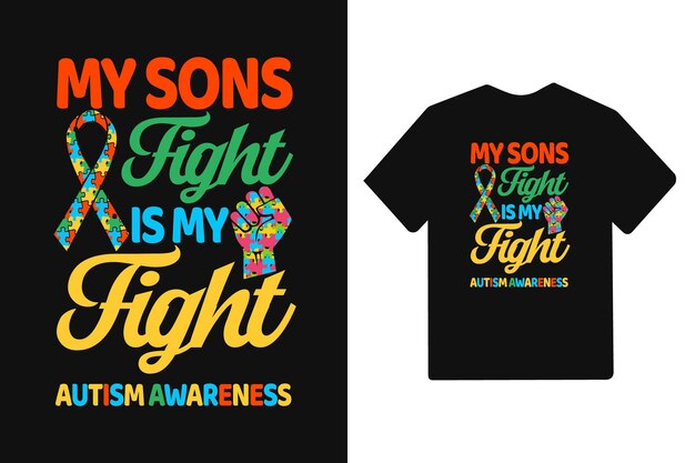 Autism typography lettering for t shirt design