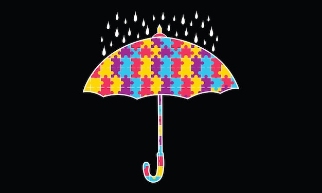 Autism Umbrella Puzzle Design.