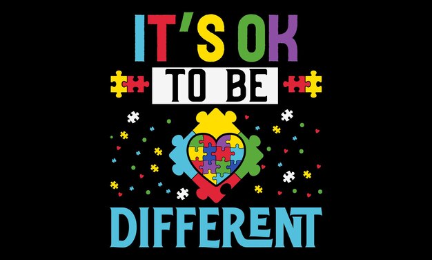 Autisme T-shirt Design Handgetekende lettering frase poster banner flyer en beker