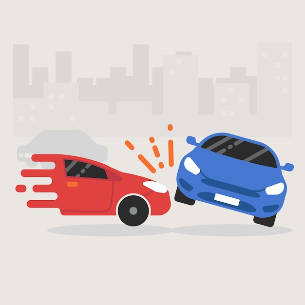 auto accident involving two cars crashes