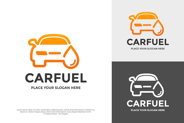 Auto brandstof vector logo Dit ontwerp gebruikt transport- of voertuigsymbool Geschikt voor technologie