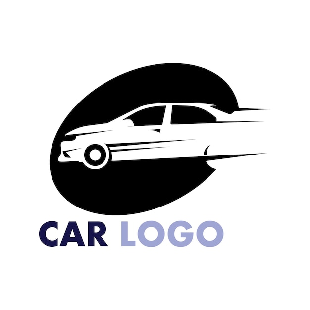 Vettore design del logo dell'auto con silhouette dell'icona del veicolo sportivo di concetto modello di progettazione dell'illustrazione di vettore