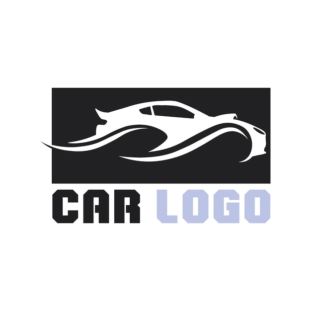 Дизайн логотипа автомобиля с концептуальным спортивным автомобилем значок силуэтВекторный шаблон дизайна иллюстрации