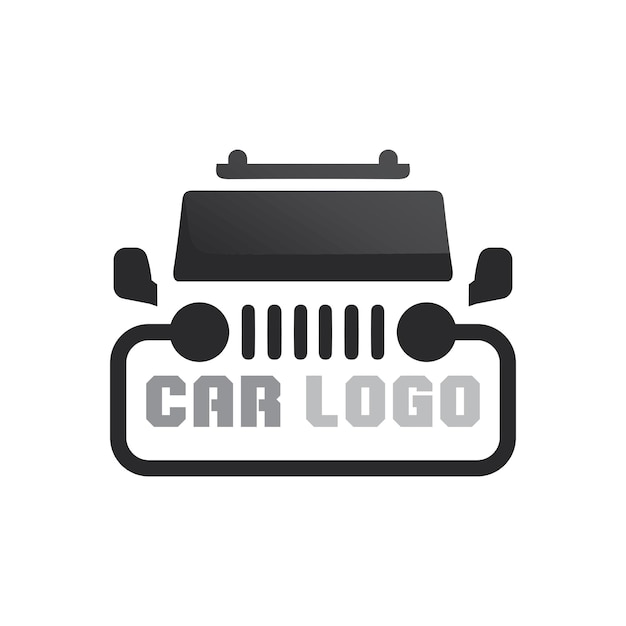 Design del logo dell'auto con silhouette dell'icona del veicolo sportivo di concetto modello di progettazione dell'illustrazione di vettore