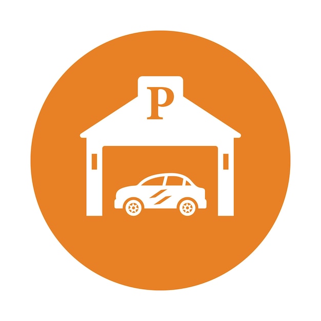 Auto car parking icon Orange color design