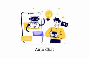 Vector auto chat flat style design vector illustration stock illustration